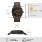 Fossil FS4656 Machine Clone Leather Analog Watch - Image 2
