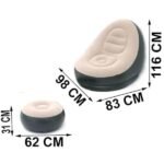 Portable Fast Inflatable Sofa Chair with Foot Stool - Image 2
