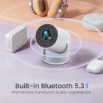 Portable Projector, Smart Wi-Fi 6 BT 5.0,180 Degree Rotation - Image 2