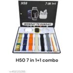 H50 Combo Pack Smart Watch With Earbuds & 7 pcs Belt