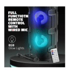 X-BASS Wireless Bluetooth Portable Speaker and Mike Party Dual Sound Speaker with RGB Glow Lights, Wired Mic - Image 2