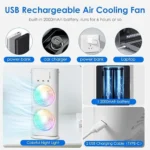 Spray Fan Double Ended Mini Cooler Air Conditioner with LED Light & Remote Control - Image 2