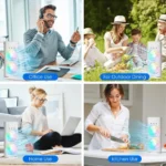 Spray Fan Double Ended Mini Cooler Air Conditioner with LED Light & Remote Control - Image 3